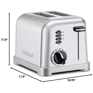 ECTQ0NZ1A0000B_5 jpg - Torradeira Elétrica Metal Classic, Com 2 Fatias, Inox Escovado, 110v, CUISINART CPT 160, Prateado