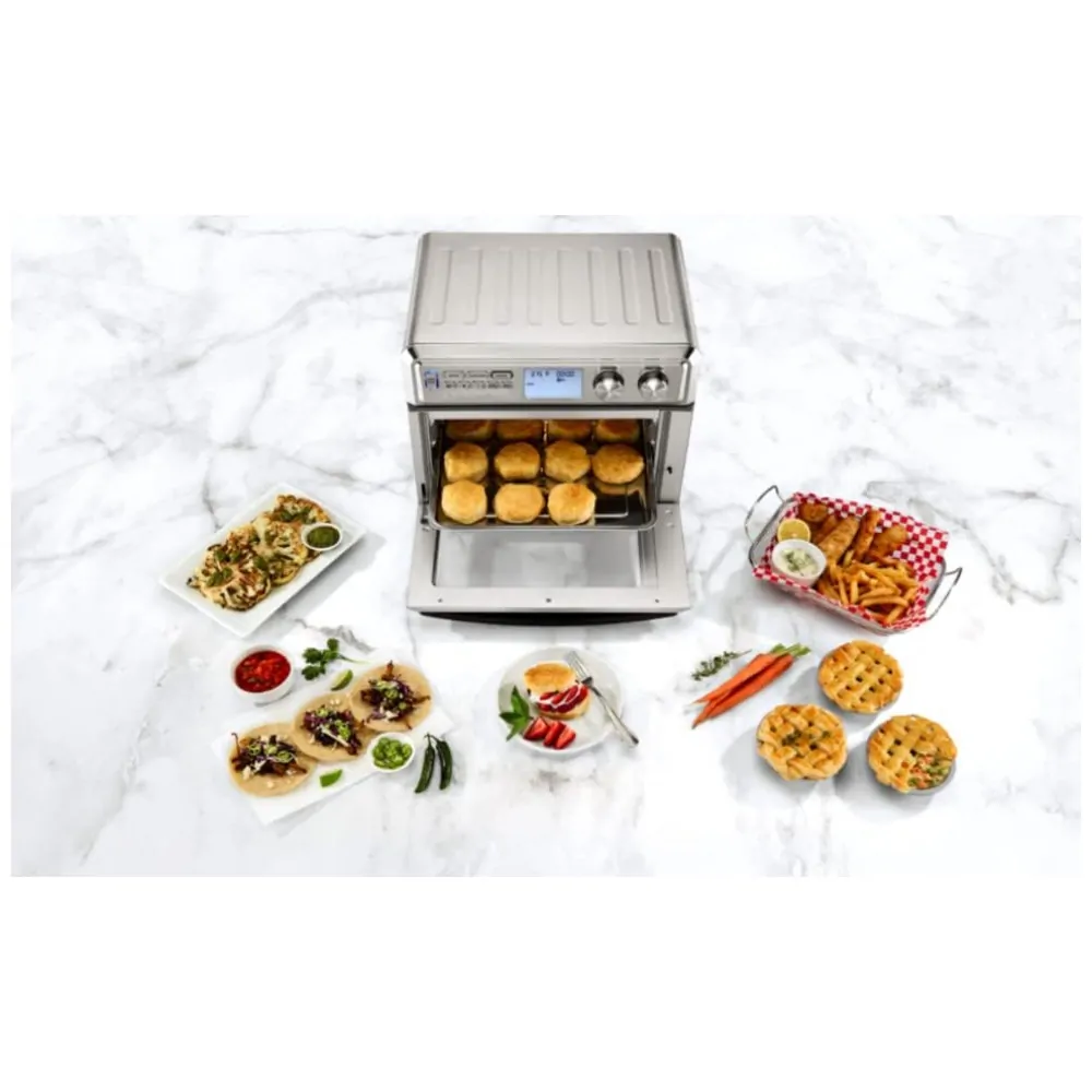 Forno Elétrico de Bancada com Tela LCD e Controle de Temperatura e Temporizador, 110V 1800W, Cuisinart TOA 95, Prata