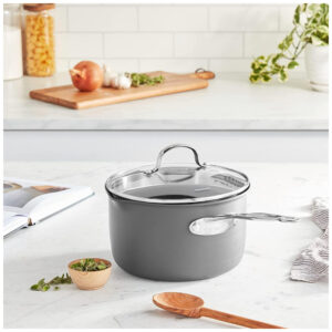 ECTQ20J0PE000B_5 jpg - Panela Antiaderente com Tampa de Vidro, 3 Litros, Aço Inoxidável, Cuisinart Chefs Classic