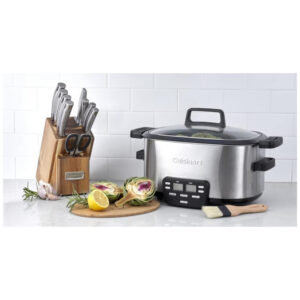 Panela Elétrica 6L com Tela LCD Programável, Aço Inox, 110V 960W, CUISINART MSC 600, Cinza