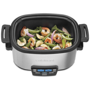 Panela Elétrica 6L com Tela LCD Programável, Aço Inox, 110V 960W, CUISINART MSC 600, Cinza