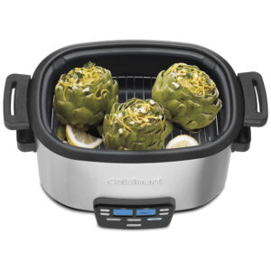 Panela Elétrica 6L com Tela LCD Programável, Aço Inox, 110V 960W, CUISINART MSC 600, Cinza