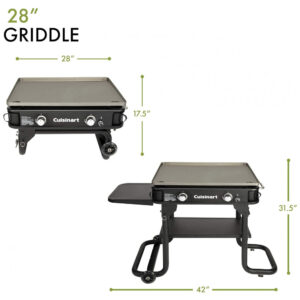 ECTQ3NZ27ZR70B_1-1 jpg - Grelhador a Gás Com Dois Queimadores Flat Top Profissional de Qualidade á Propano, CUISINART CGG 0028, Preto