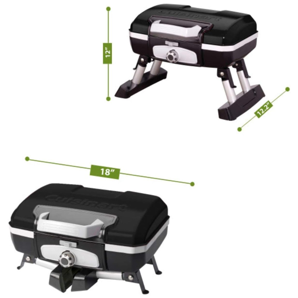 ECTQ4S6GCKJ00B_1 jpg - Grill, Churrasqueira Petit Gourmet Portátil, Gás, CUISINART CGG 180TB, Preto