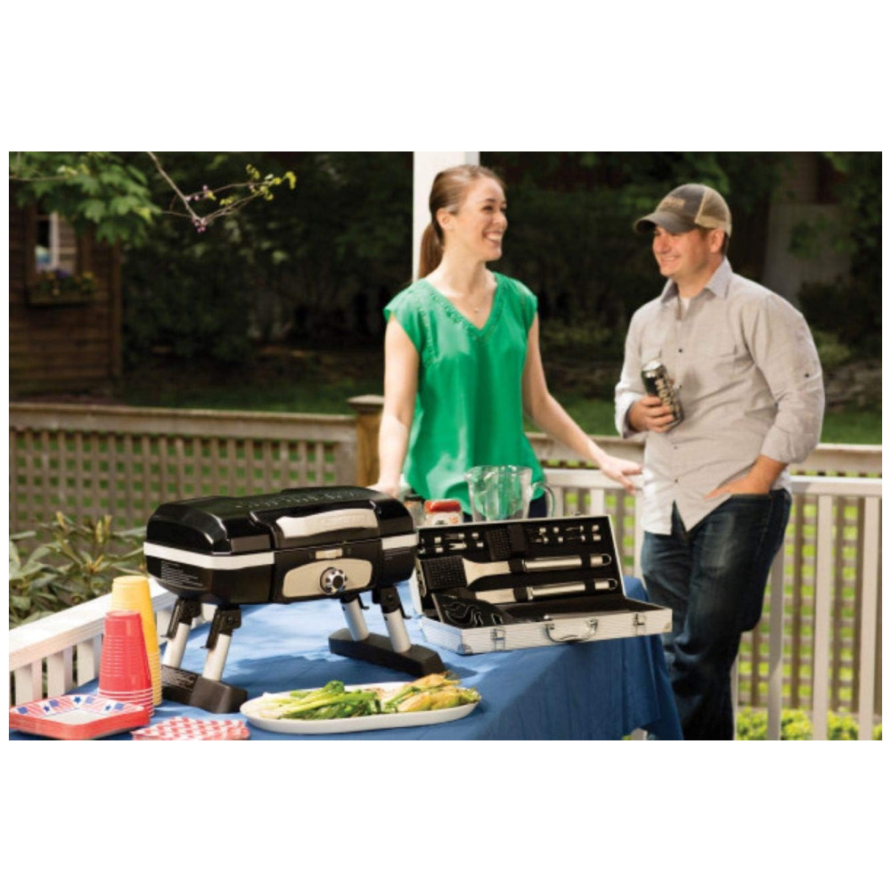 ECTQ4S6GCKJ00B_4 jpg - Grill, Churrasqueira Petit Gourmet Portátil, Gás, CUISINART CGG 180TB, Preto