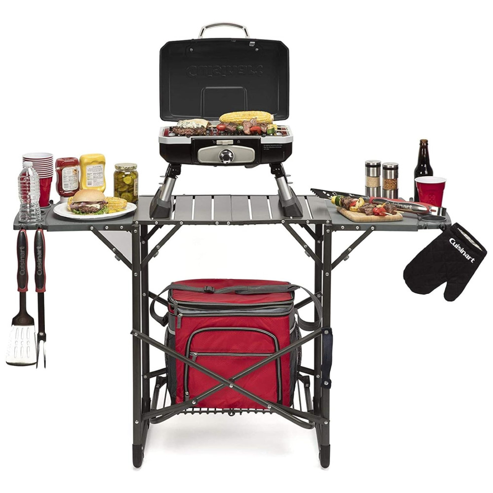 ECTQ4S6GCKJ00B_6 jpg - Grill, Churrasqueira Petit Gourmet Portátil, Gás, CUISINART CGG 180TB, Preto