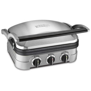 ECTQ4Y99DY200B_0-1 jpg - ill, Churrasqueira 5 in 1, Aço Inox, 110v, CUISINART GR 4N, Prateado