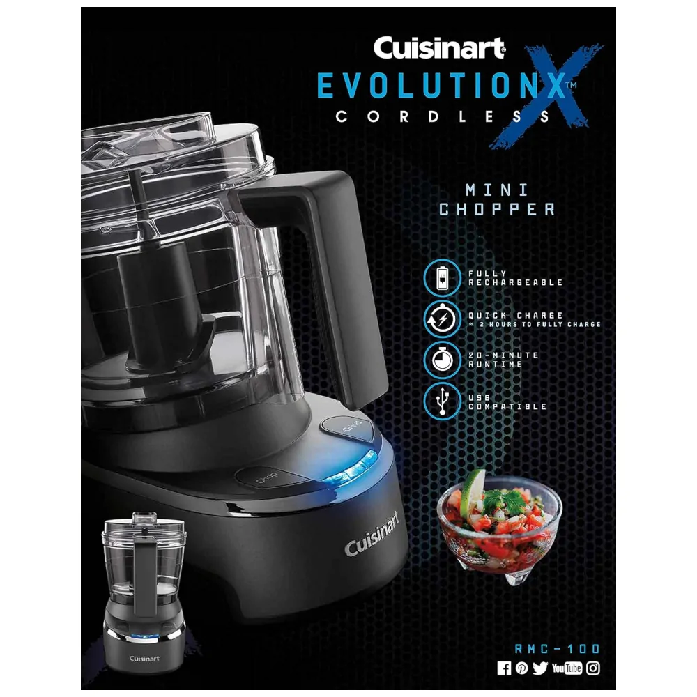 ECTQ52F4PBM80B_4 jpg - Mini Processador de Alimentos até 4 Xícaras, Cuisinart RMC 100, 110V, Preto