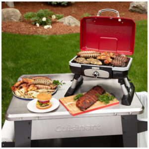 ECTQ6AWW4H400B_2 jpg - Grill, Churrasqueira, Portatil, Gás, CUISINART CGG 180T, Vermelho