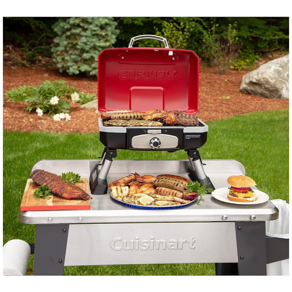 ECTQ6AWW4H400B_3 jpg - Grill, Churrasqueira, Portatil, Gás, CUISINART CGG 180T, Vermelho