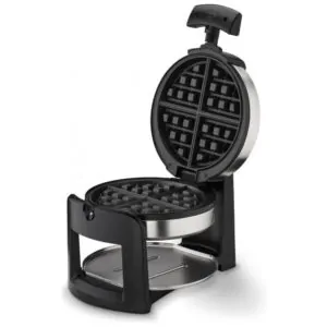 ECTQ6YRFWCK80B_4 jpg - Máquina de Waffle, assa dos 2 lados, 1000W, preto e prata, 110v, CUISINART, Prateado