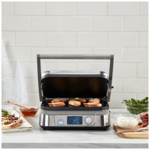 ECTQ7BPLX8770B_1 jpg - Churrasqueira, ill, Aço Inox, Elétrica, 110v, CUISINART GR 5B, Prateado