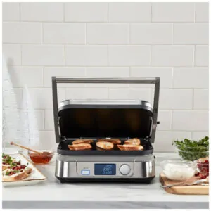 ECTQ7BPLX8770B_1 jpg - Churrasqueira, ill, Aço Inox, Elétrica, 110v, CUISINART GR 5B, Prateado