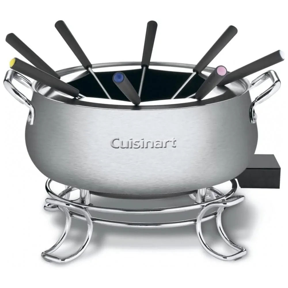 ECTQ84RR81000B_0 jpg - Panela de Fondue Elétrica 2.8 L com 8 Garfos, 1000W, Aço Inoxidável, 110v, CUISINART CFO 3SS, Prateado