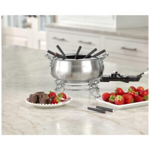 ECTQ84RR81000B_3 jpg - Panela de Fondue Elétrica 2.8 L com 8 Garfos, 1000W, Aço Inoxidável, 110v, CUISINART CFO 3SS, Prateado