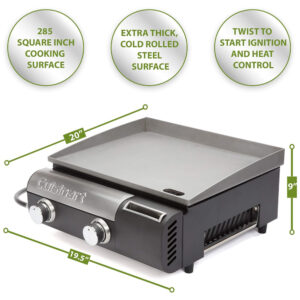 Grelhador a gás Gourmet, CUISINART CGG 501, Cinza