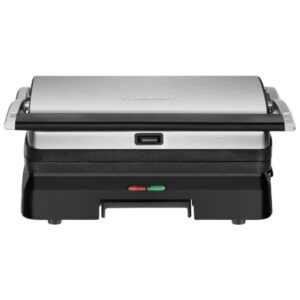 Churrasqueira Elétrica 3 em 1 Antiaderente 1200W, Aço Inoxidável, 110v, CUISINART GR 11, Preto