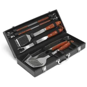 ECTQCVYD4I300B_2 jpg - Kit Churrasco na Grelha 10 Peças de Aço Inoxidável com Estojo de zenamento, CUISINART CGS 2010, Marrom