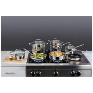 ECTQDDFWCV8C0B_2-2 jpg - Conjunto de Panelas em Aço Inoxidável com Tampas de Vidro Temperado, 13 Peças, Cuisinart 77 13, Prata