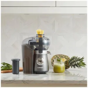 ECTQDH7NS68C0B_5-3 jpg - Centrífuga de Frutas 470mL em Aço Inoxidável com Indicadores em LED e Botão Giratório, 450W, Cuisinart, Prata