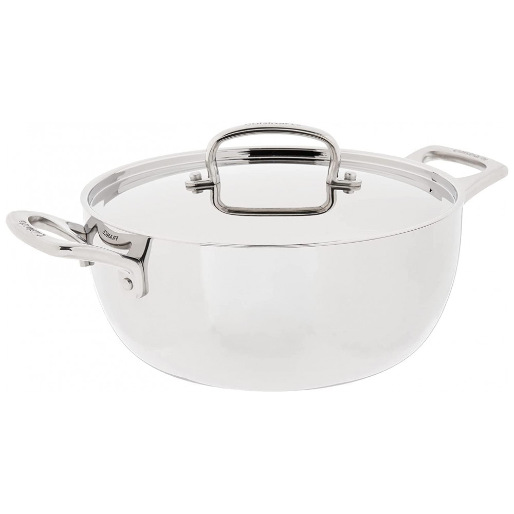 ECTQE1ZR2N800B_1 jpg - Forno Holandês com Tampa 4 Litros em Aço Inoxidável Tri Py, Cuisinart French Classic
