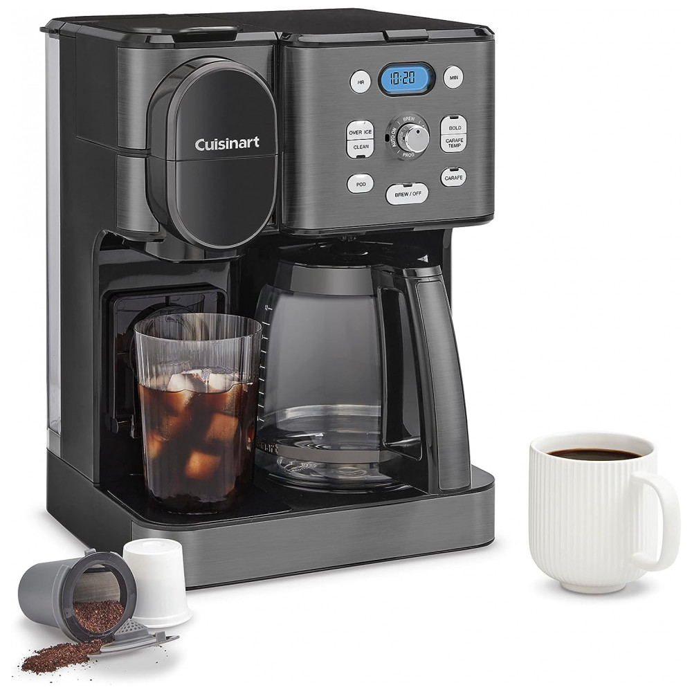 ECTQF6D959PB0B_0 jpg - Cafeteira Programável 1 Litro em Aço Inoxidável com Painel Digital, 110V 800W, Cuisinart, Preta