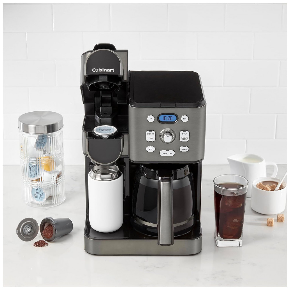 ECTQF6D959PB0B_2 jpg - Cafeteira Programável 1 Litro em Aço Inoxidável com Painel Digital, 110V 800W, Cuisinart, Preta