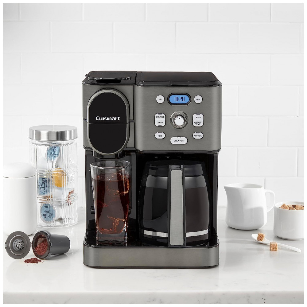 ECTQF6D959PB0B_3 jpg - Cafeteira Programável 1 Litro em Aço Inoxidável com Painel Digital, 110V 800W, Cuisinart, Preta