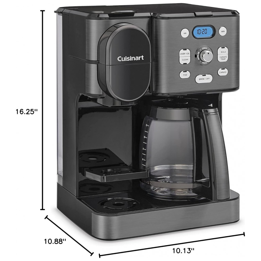 ECTQF6D959PB0B_4 jpg - Cafeteira Programável 1 Litro em Aço Inoxidável com Painel Digital, 110V 800W, Cuisinart, Preta