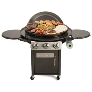 ECTQFK1RZW280B_0 jpg - Churrasqueira á Gás, portátil, com superfície de, para 15 pessoas, preta, CUISINART CGG 999, Preto