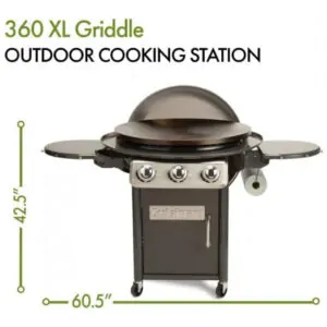 ECTQFK1RZW280B_1 jpg - Churrasqueira á Gás, portátil, com superfície de, para 15 pessoas, preta, CUISINART CGG 999, Preto
