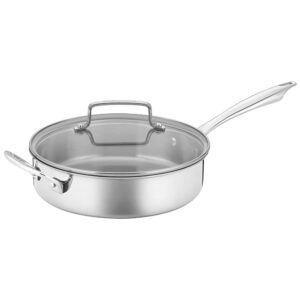 ECTQFQ51CRB70B_7 jpg - Jogo de Panelas e Frigideiras em Aço Inoxidável com 10 Peças, Bordas Cônicas para Vazamento sem Gotejamento e Alças de Aderência Fria, Cuisinart TPS-10, Prata