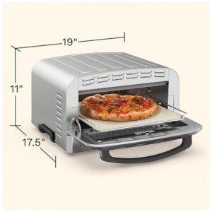 Forno de Pizza Portátil de Bancada em Aço Inoxidável Cuisinart CPZ120, 110V 1800W Prata