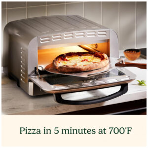 Forno de Pizza Portátil de Bancada em Aço Inoxidável Cuisinart CPZ120, 110V 1800W Prata