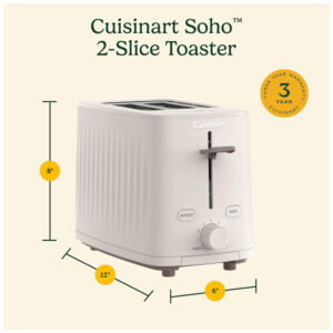 ECTQJZJ8N4WC0B_5 jpg - Torradeira 2 Fatias com Bandeja de Migalhas, 7 Níveis de Tostagem, Configurações de Bagel e Descongelamento, 110V 900W, CUISINART, Branca