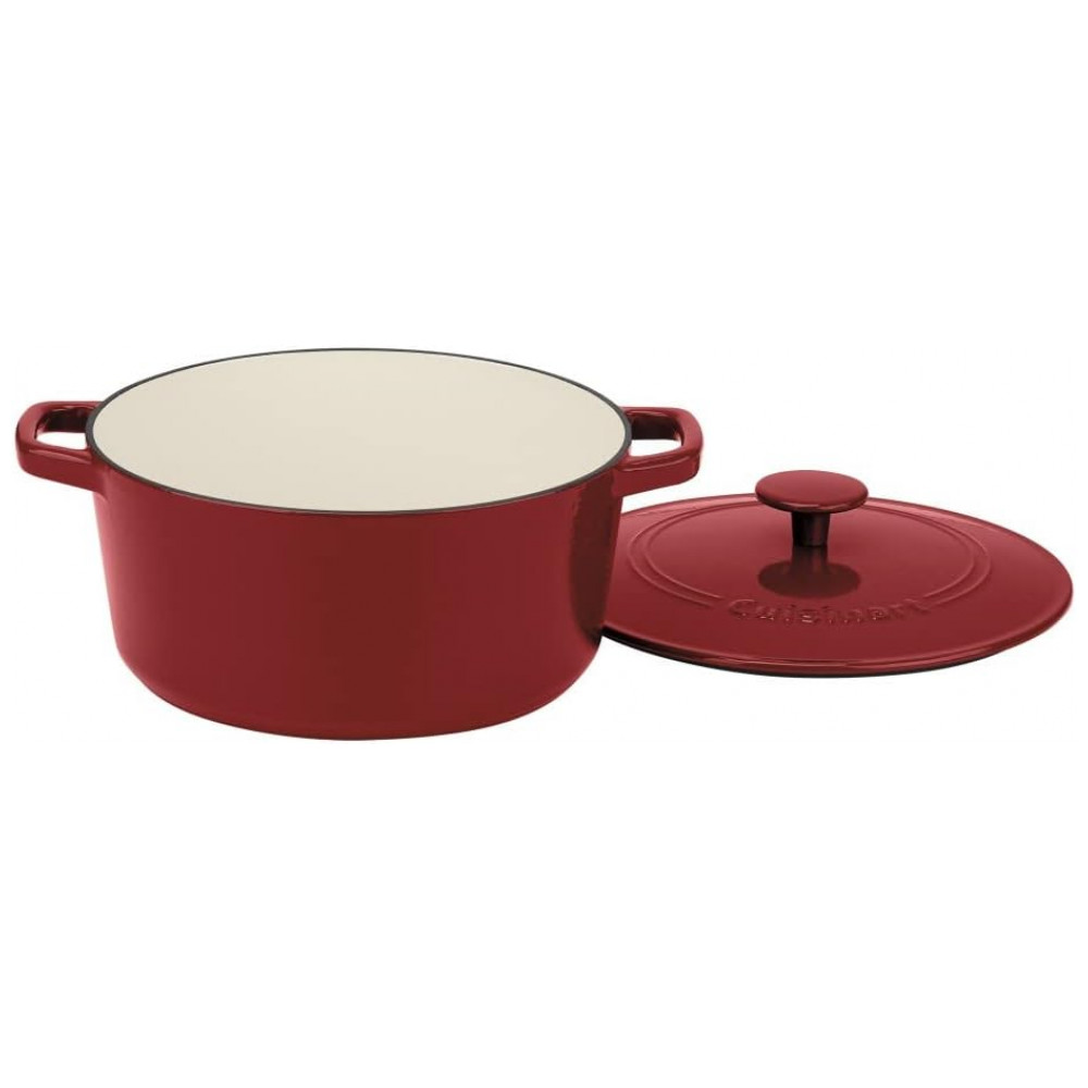 ECTQK7GRH7100B_0 jpg - Panela Caçarola Antiaderente 5 Litros em Aço Esmaltado, Cuisinart Chefs Classic, Vermelha