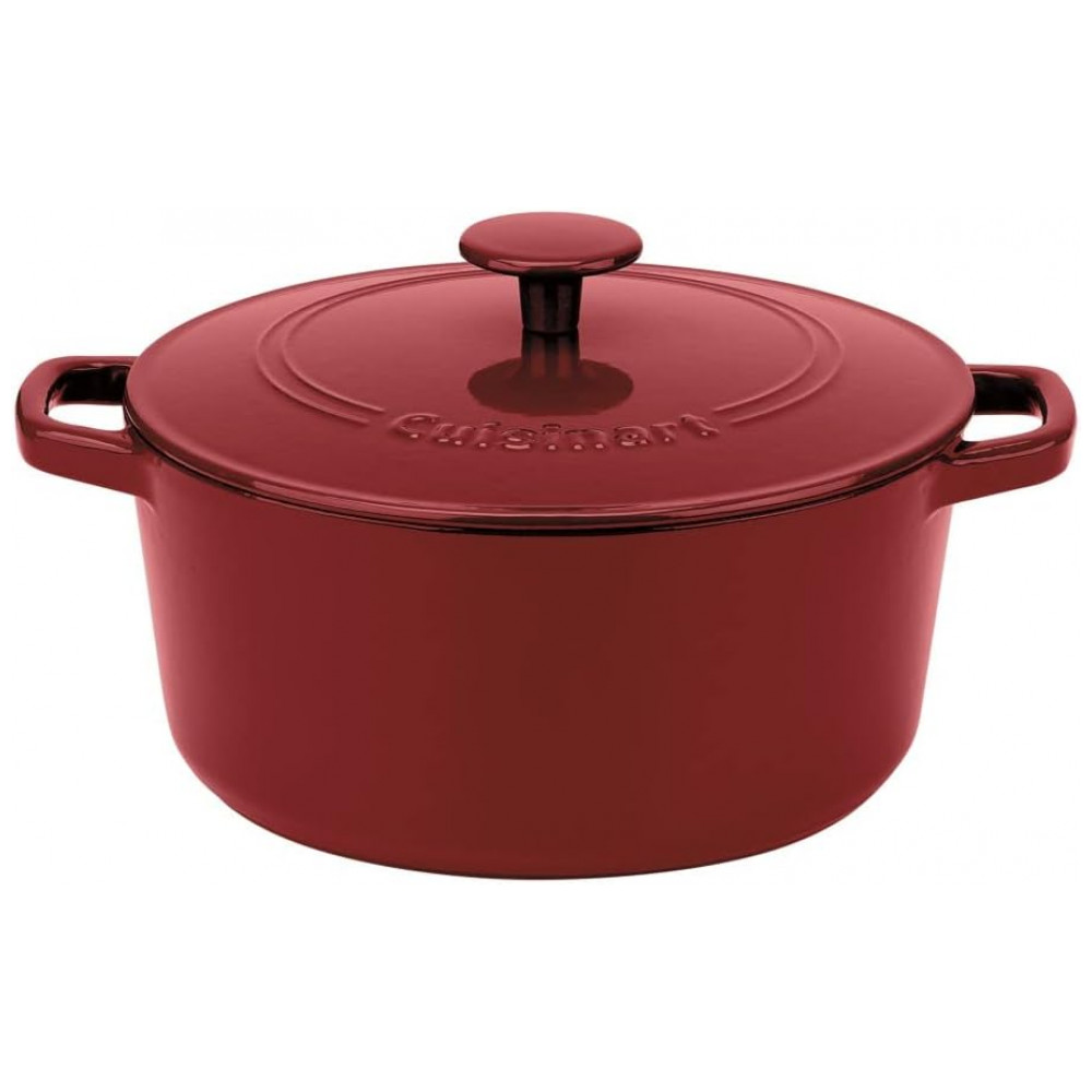 ECTQK7GRH7100B_1 jpg - Panela Caçarola Antiaderente 5 Litros em Aço Esmaltado, Cuisinart Chefs Classic, Vermelha