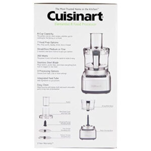 Processador de Alimentos Elemental 8 Copos 350 Watts, 110v, CUISINART FP 8SV, Preto