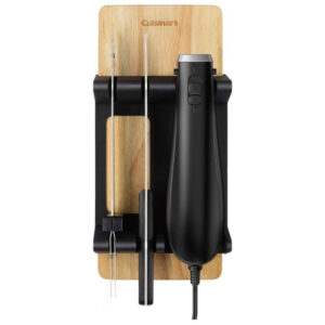 ECTQKQWWXPR70B_1-2 jpg - CEK 41 Faca Elétrica em Aço Inoxidável com Tábua de Corte de Madeira, 110v, CUISINART, Preto