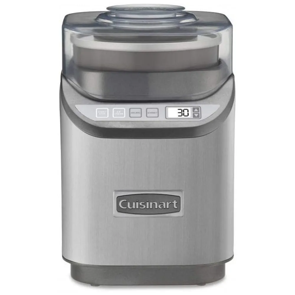 ECTQLKZ175B80B_0 jpg - Máquina de Sorvete Automática 1,8L em Aço Inoxidável com Tela LCD, 3 Configurações e Livro de Receitas, Cuisinart, Prata