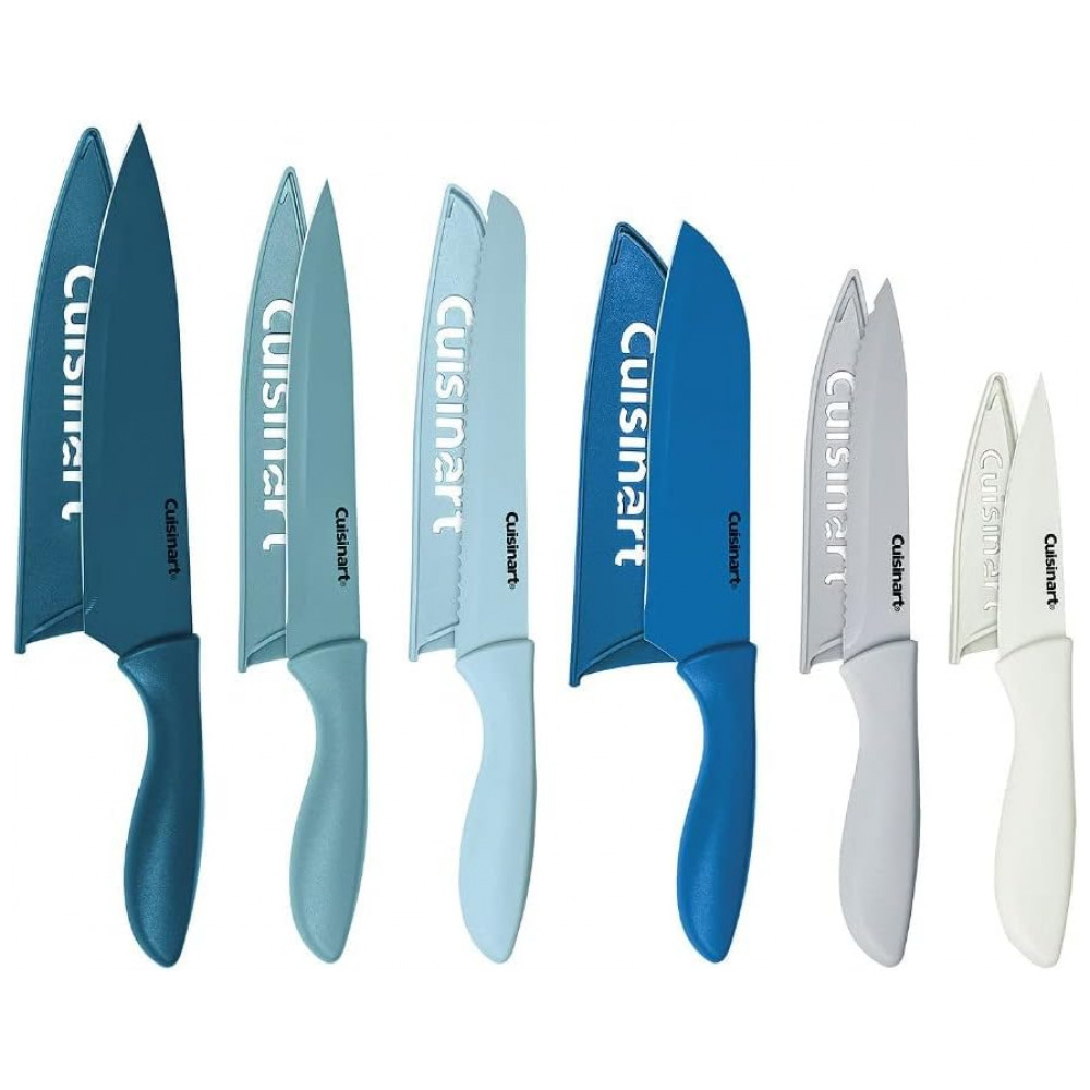 ECTQLMTDHBXB0B_0 jpg - Conjunto de Facas em Cerâmica com Protetores de Lâmina, 6 Peças, Cuisinart, Azul