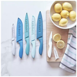 ECTQLMTDHBXB0B_1 jpg - Conjunto de Facas em Cerâmica com Protetores de Lâmina, 6 Peças, Cuisinart, Azul