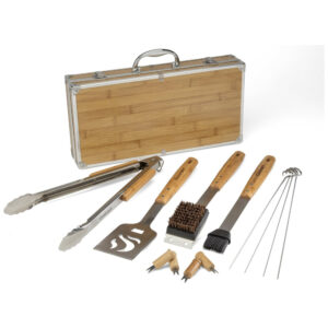 ECTQLX66Z6770B_0 jpg - Kit Estojo Grill, Churrasco de Bambu 13 Peças, CUISINART CGS 7014, Marrom Claro