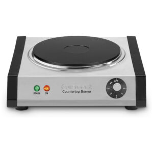 Cooktop Elétrico Portátil com Queimador de Ferro Fundido, Aço Inoxidável, 110V 1300W, CUISINART CB 30, Prateado