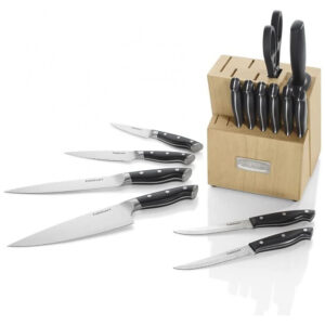 ECTQNFXMYKX60B_2 jpg - Conjunto de Facas com Afiador Embutido e Bloco de Bancada 15 Peças, CUISINART C77TRN 15P, Preto