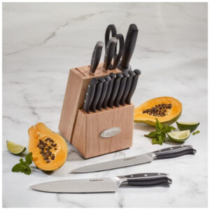 ECTQNFXMYKX60B_4 jpg - Conjunto de Facas com Afiador Embutido e Bloco de Bancada 15 Peças, CUISINART C77TRN 15P, Preto