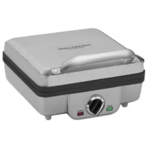 ECTQNL5XWJR80B_1 jpg - WAF 300P1 máquina de waffle belga de 4 fatias com placas de panqueca, pincel pequeno resistente e pacote de pinças de nylon de 8 polegadas 3 itens, CUISINART, Prateado