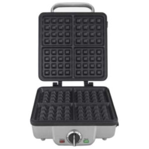 ECTQNL5XWJR80B_5 jpg - WAF 300P1 máquina de waffle belga de 4 fatias com placas de panqueca, pincel pequeno resistente e pacote de pinças de nylon de 8 polegadas 3 itens, CUISINART, Prateado