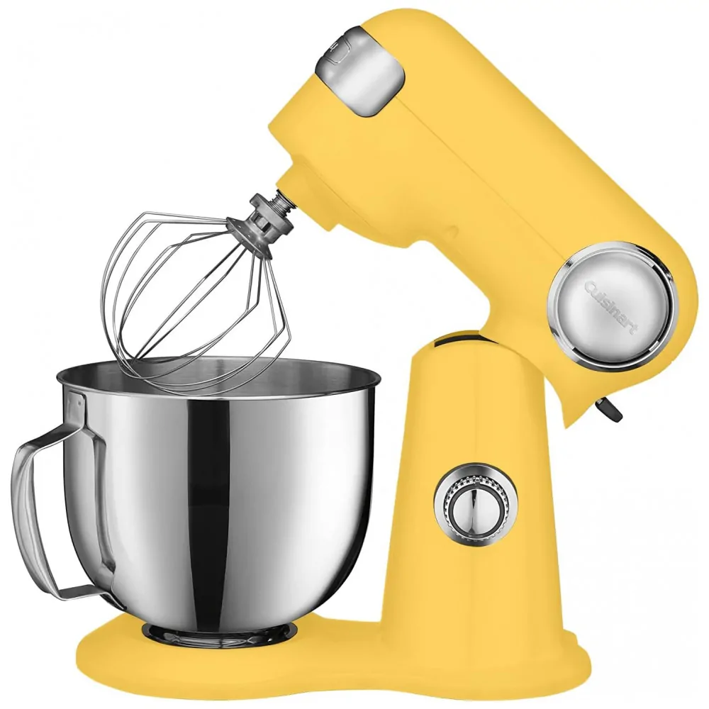 ECTQNMWBCX490B_1-3 jpg - SM 50Y Batedeira de Bancada 4L com 12 Velocidades, Aço Inoxidável, 500W, Amarela, 110v, CUISINART, Amarelo