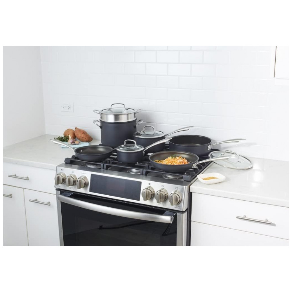 ECTQO104Q1400B_3-2 jpg - Conjunto de Panelas e Frigideiras Antiaderentes de Aço Anodizado Peças, CUISINART DSA 11, Preto